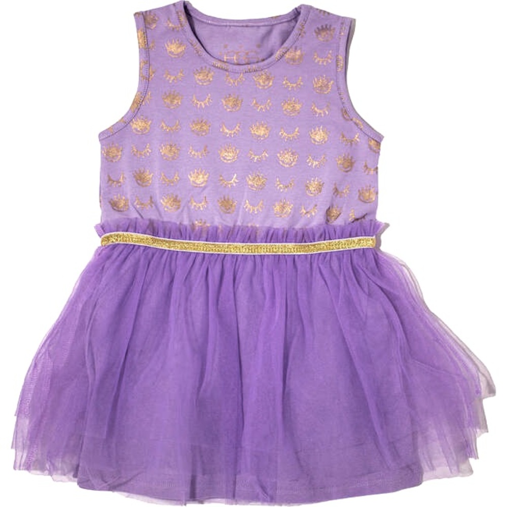 EGG New York Kaia Dress Purple Eyelash Print size 4T